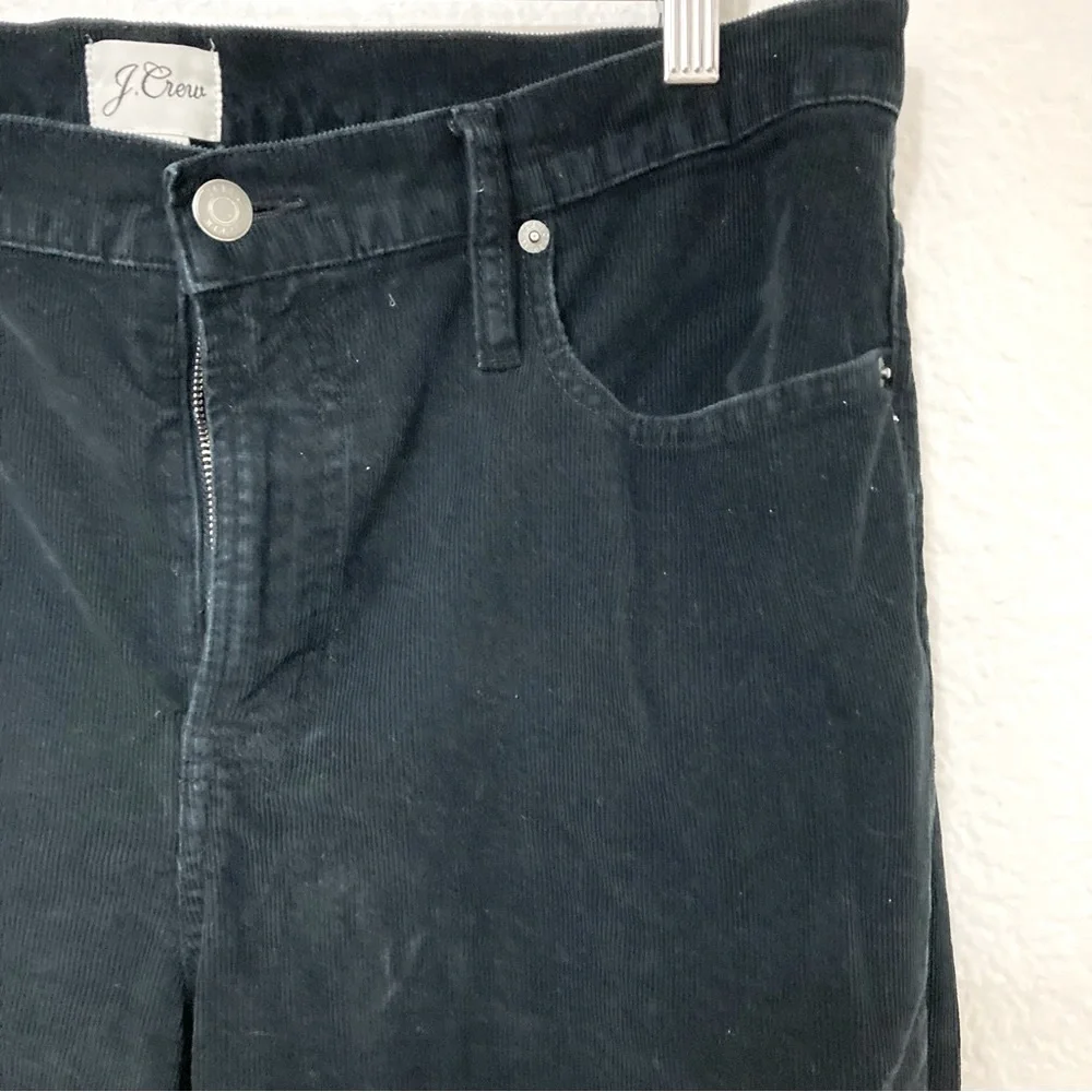 J Crew Black Corduroy Straight Leg Pants, Size 32